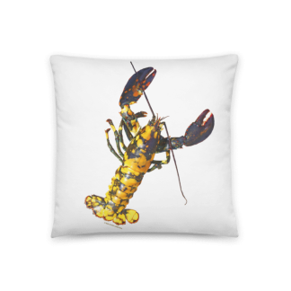 calico lobster photograph on pillow