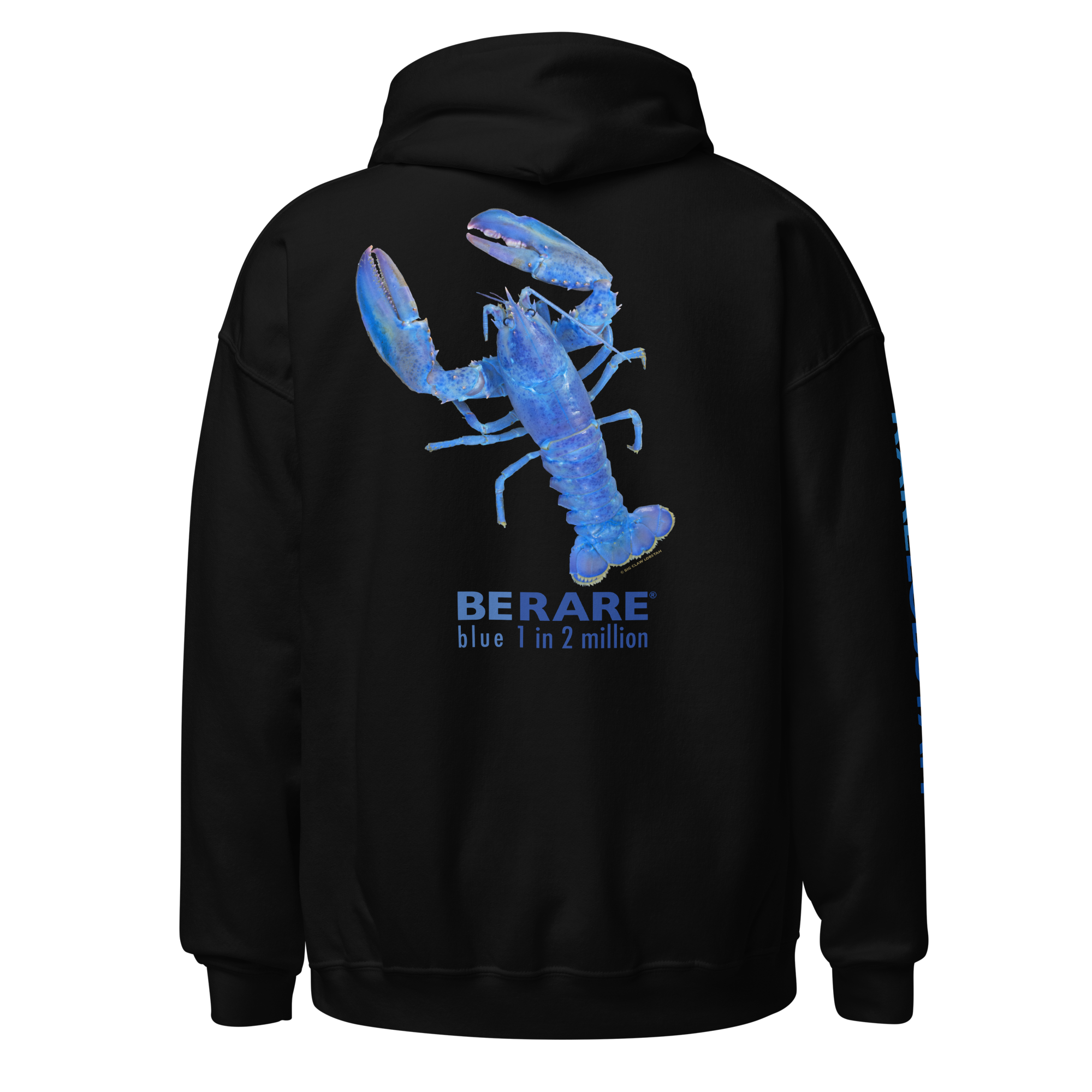 big claw lobstah black hoodie - blue lobster