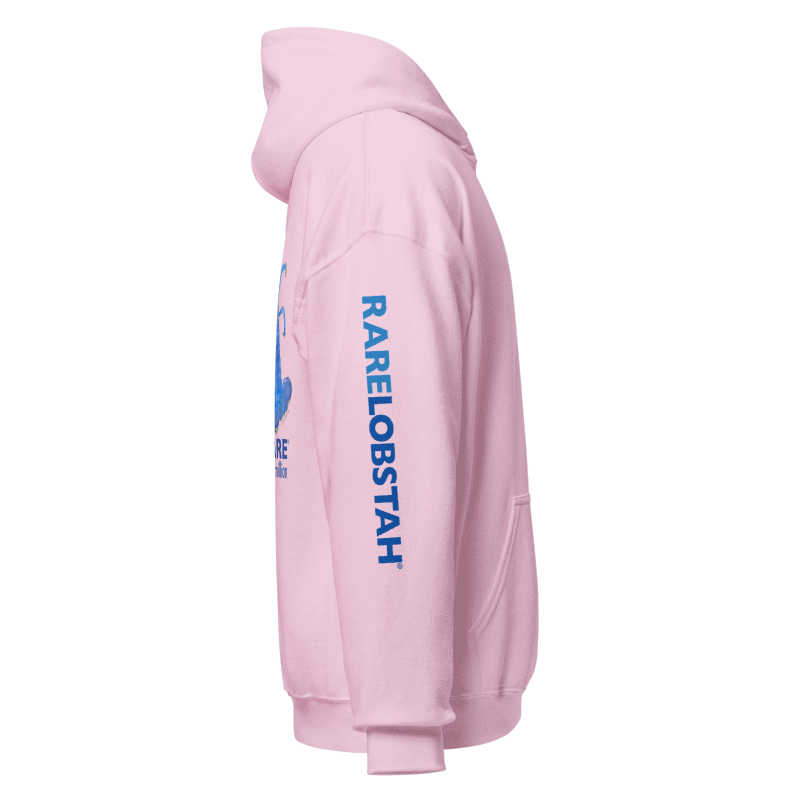 Big Claw Lobster Pink Hoodie with Blue lobster