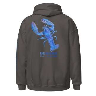 Charcoal Grey Hoodie with Rare Blue Lobster