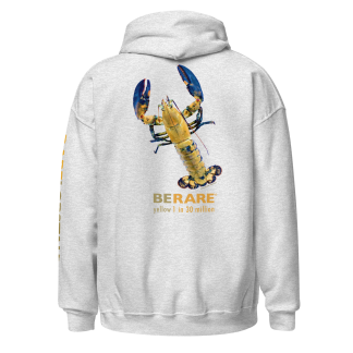 ash grey hoodie with yellow lobster