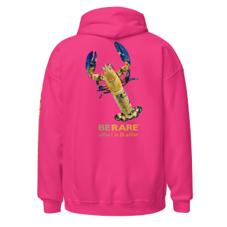 pink hoodie with yellow lobster