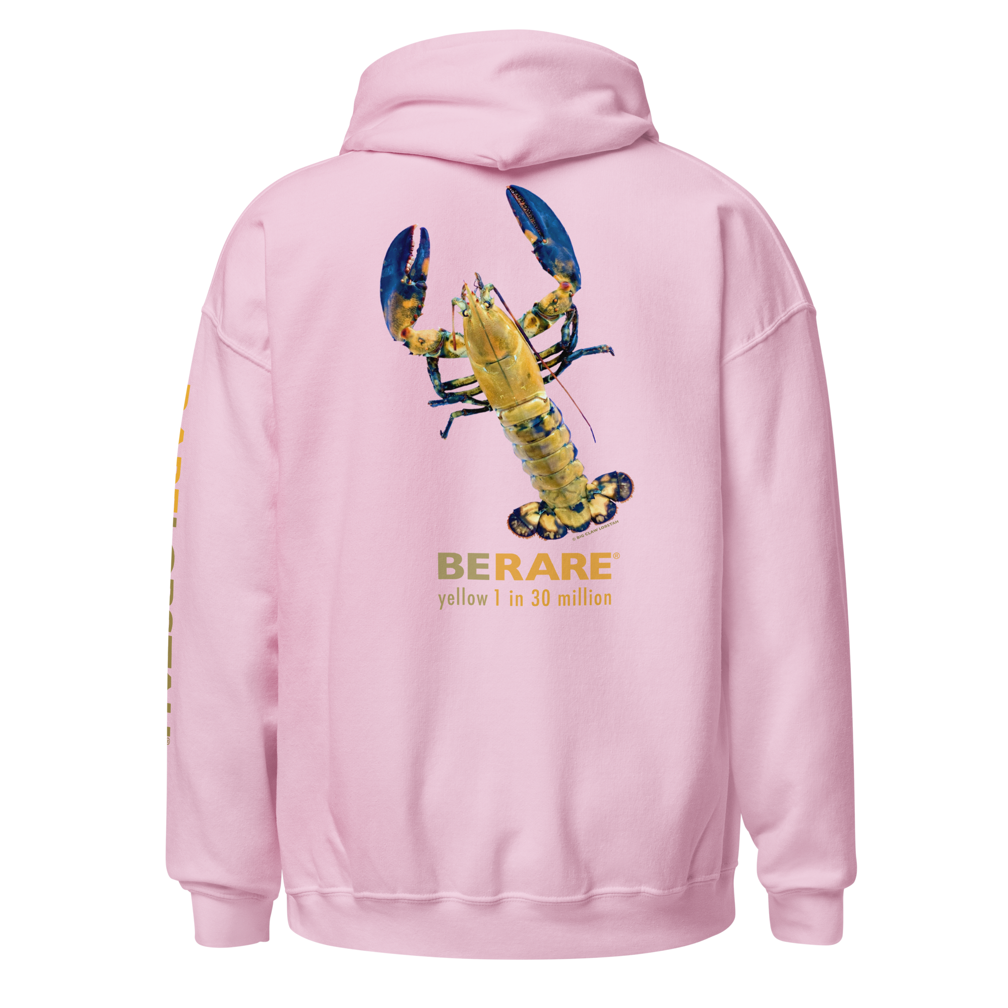 light pink hoodie with yellow lobster