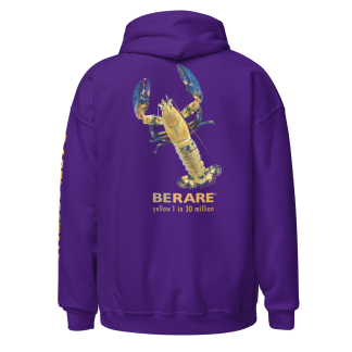 Yellow Lobster photo on Purple Hoodie