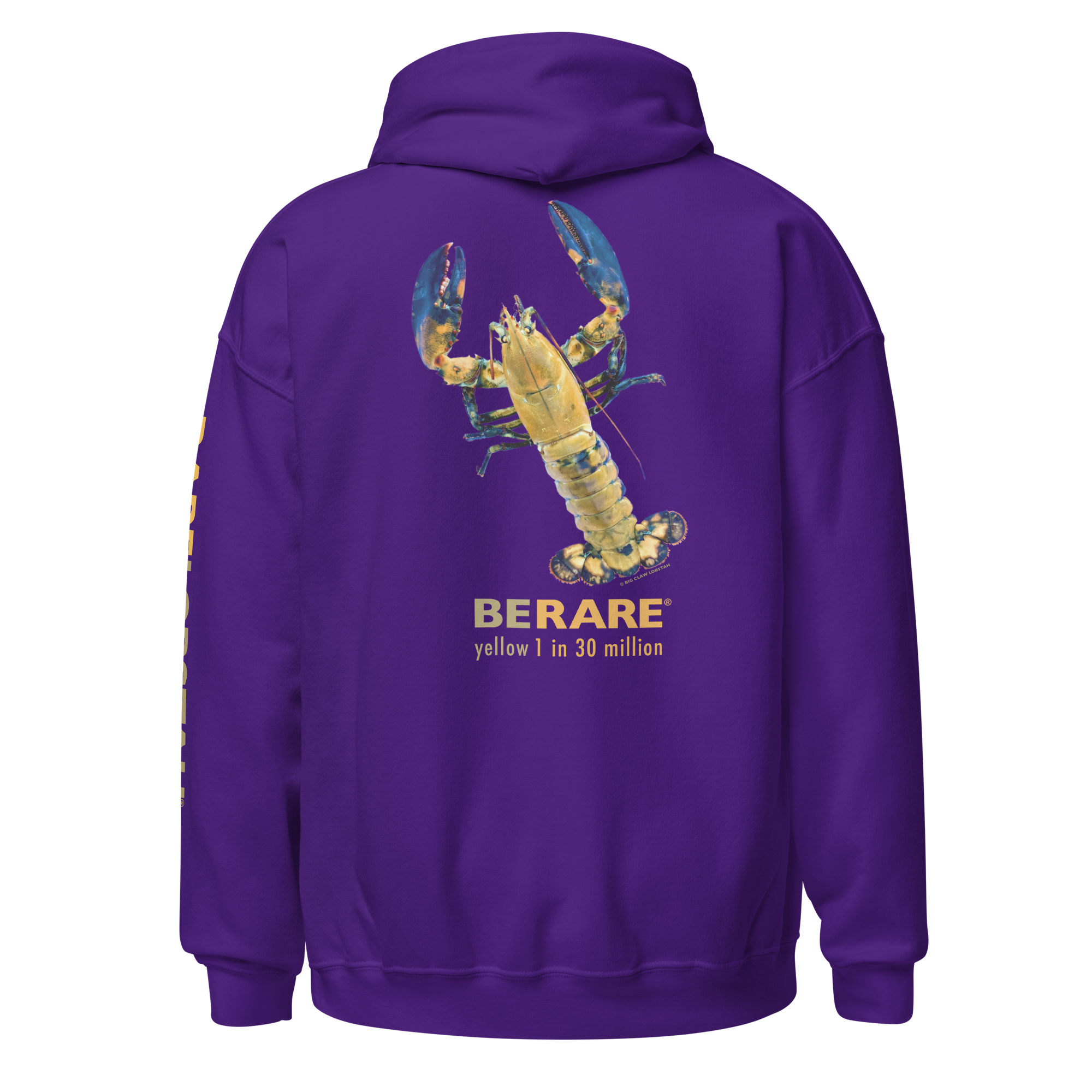 Yellow Lobster photo on Purple Hoodie